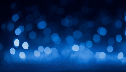 Bokeh neon light flare blur glow banner cyber illumination navy blue black color gradient on dark night modern decorative abstract copy space background.