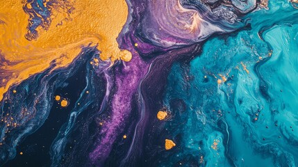 Wall Mural - vibrant abstract colors swirled together create a stunning visual. the interplay of hues invites cre