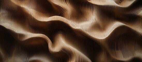 Poster - Wavy corrugated wood texture background in macro view showcasing detailed patterns and natural shades for creative design applications.