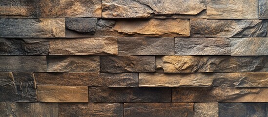 Wall Mural - Textured stone wall surface with earthy tones creating a natural background pattern for design and decoration projects