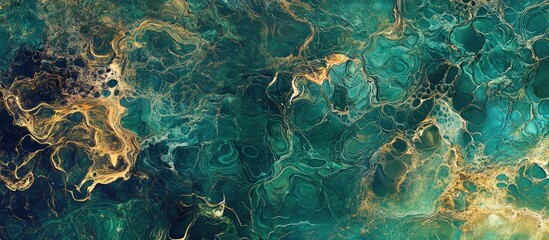 Wall Mural - Abstract surface of natural water with sunlight reflections in deep sea hues for graphic design or background textures.