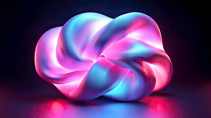 Wall Mural - abstract glowing pink and cyan fluid forms, futuristic digital art, modern background