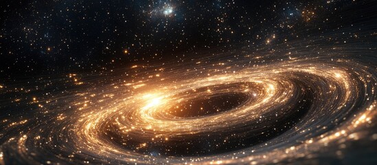 Wall Mural - abstract cosmic scene showcasing a swirling galaxy of stars and light representing infinite motion a