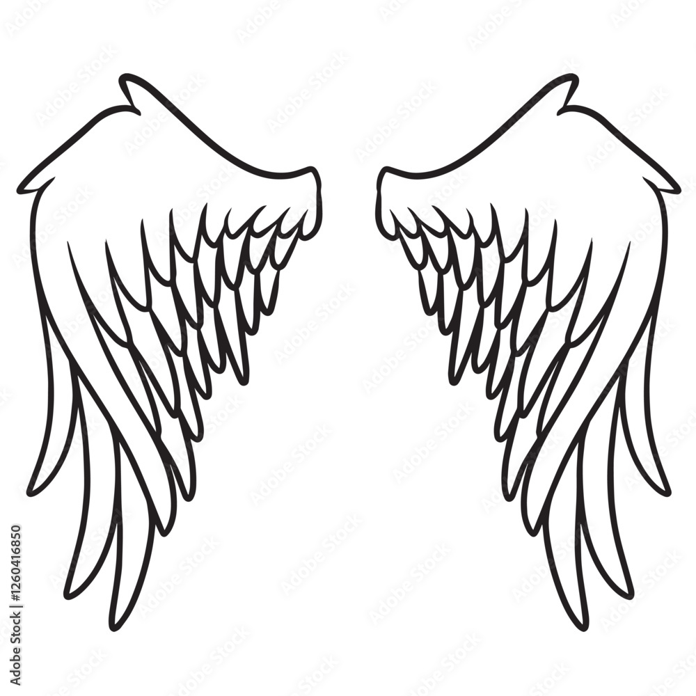 Vector illustration with angle wings Stock Vector | Adobe Stock