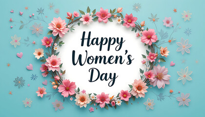  Creative women's day greeting flat card design.