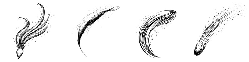 Wall Mural - various designs of comet trails depicting movement and energy in a stylized artistic form