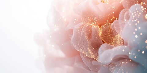 Wall Mural - a soft expanse of ethereal pink petals illuminated by a warm glow, capturing the essence of natural 
