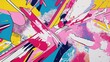 © javier - Dynamic pink wallpaper with comic action bursts and bold ink waves