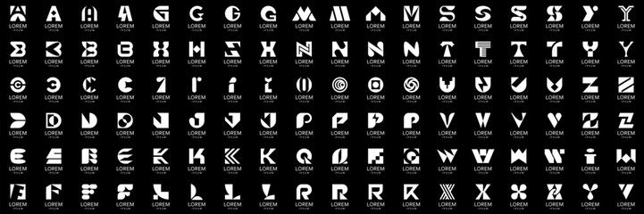 Wall Mural - abstract logos collection with letters. geometrical abstract logos. icon design
