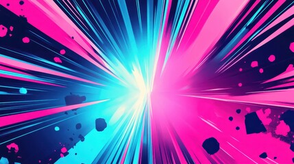 Wall Mural - vibrant comic-style wallpaper with neon bursts and halftones