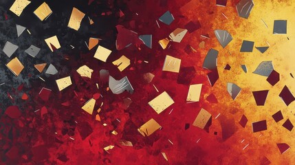 Wall Mural - Dynamic comic background with angular brushstrokes on crimson