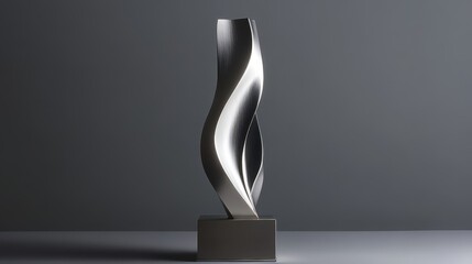 Wall Mural - A sleek titanium trophy featuring sharp lines and a futuristic design