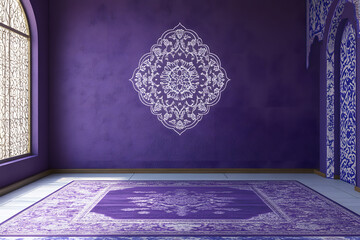 Wall Mural - Islamic background for a mosque, a background for Ramadan. Social media posts .Muslim Holy Month Ramadan Kareem . The symbol of the Islamic religion is Ramadan and a blank space for the Arabi