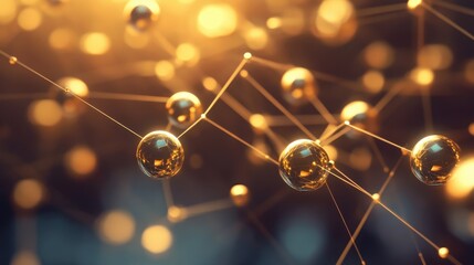 A high-tech blockchain wallpaper with illuminated digital currency nodes