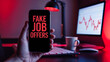 © Subrata Haldar - Alert on fake job offers, Protecting Against Fake Job Scams: Smartphone Warning and Security Concept