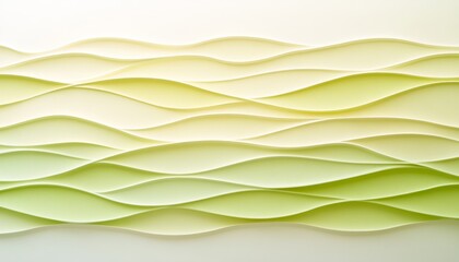 Minimalist Pale Green 3D Seamless Wave Pattern Background in Monochromatic Color Gradient