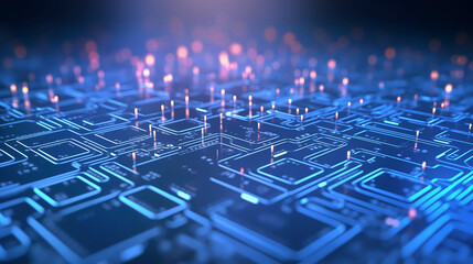 Wall Mural - abstract technology background, cyber network system, electronic circuit, artificial intelligence da