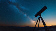 © reddish - Telescope overlooking a starry night in a remote desert location
