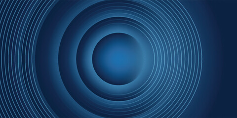 Wall Mural - abstract blue glowing geometric lines on dark blue background. modern shiny blue circle lines patter