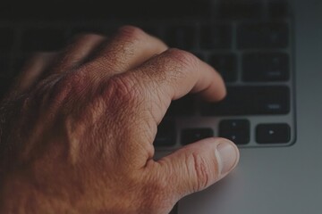 Fingers tapping the screen button interface for worldwide connection and customer networking