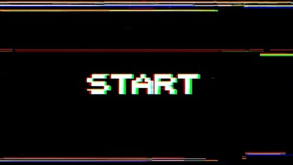 Poster - colorful glitchy text on black background, digital distortion effect. retro technology and communication concept