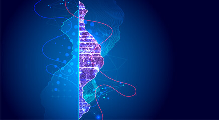 Aufkleber - Big Data. Abstract digital futuristic vector illustration on technology background. Data mining and management concept.