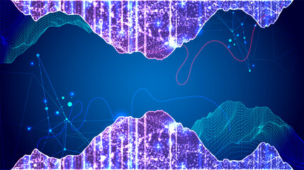 Aufkleber - Big Data. Abstract digital futuristic vector illustration on technology background. Data mining and management concept.