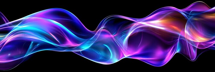 Wall Mural - Abstract Smooth Wave Design in Vibrant Hues - Fluid, dynamic energy, vibrant colors, smooth transitions, abstract art. Symbolizing movement, flow, energy, transformation, and innovation