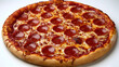 © mwisnu - A large pepperoni pizza with a golden crust and melted cheese, ready to be served.