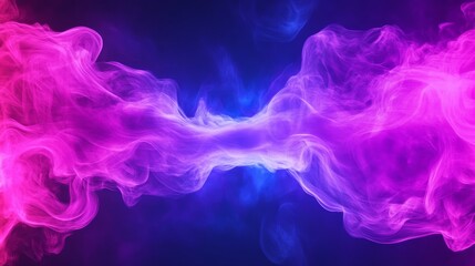 Wall Mural - Ethereal Smoke and Fire Illustration - Abstract symbolizing energy, power, transformation, mystery, and fluidity. Vibrant pink and blue smoke billows across a dark background