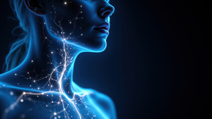 Wall Mural - VNS - A visual representation of a person's inner experience with a focus on the vagus nerve.