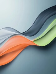 Wall Mural - flowing abstract curves design - abstract artwork featuring flowing curves in shades of orange, gray