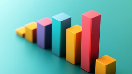 Aufkleber - A business bar chart illustrating annual financial performance, with different colored bars representing income, expenses, and profit, placed on a gradient background.