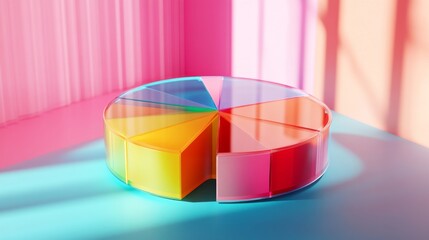 Poster - A clear, colorful pie chart illustrating the distribution of a company's operating costs, with each segment labeled and a slight D effect for added depth.