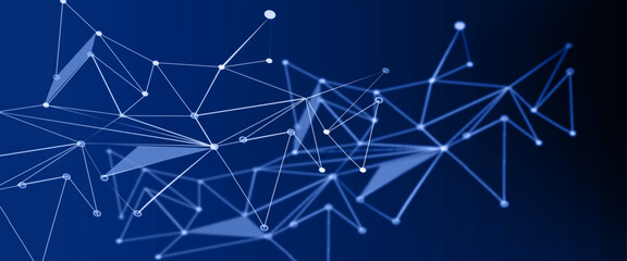 abstract connected dots plexus networking light blue background