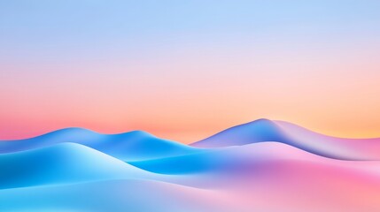 Wall Mural - pastel hillscape at dawn - serene pastel colored hills bathed in the soft light of dawn. a peaceful 