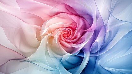 Aufkleber - Flowing pastel-colored lines in soft spirals abstract art studio environment contemporary art dynamic viewpoint