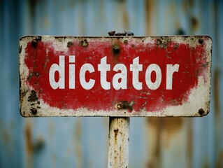 Old, Weathered Metal Sign Depicting the Word 