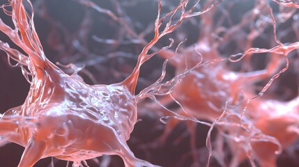 Leinwandbilder - Captivating abstract image showcasing intricate branching cellular structures pulsing with dynamic energy creating an immersive and futuristic scientific landscape  The glowing