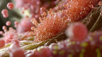 Leinwandbilder - Captivating close up photograph showcasing the intricate botanical details and delicate beauty of a pink flowering plant  The image highlights the intricate patterns textures
