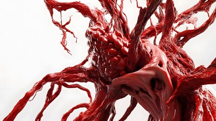 Aufkleber - Captivating Crimson Currents A stunning digital artwork that showcases the mesmerizing movement and visceral energy of swirling fluid abstractions