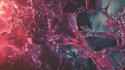 Poster - Captivating Fluid Abstraction Vibrant Swirls of Color Light and Movement  Mesmerizing digital art piece featuring a dynamic ever changing composition of fluid organic shapes and colors