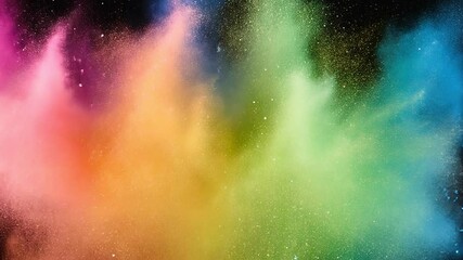 Wall Mural - Cosmic Color Burst: A vibrant explosion of color paints the night sky, a swirling nebula of rainbow hues against the backdrop of a starlit canvas.  