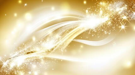 Wall Mural - Abstract golden sparkles radiating soft light, creating a luxurious and inviting atmosphere for interior design inspiration.