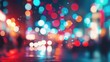 © PimPhoto - Colorful bokeh lights background. Blurred circle shapes. Multicolored blurry lights bokeh defocused abstract background for events.