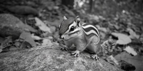 Wall Mural - Chipmunk on Rock