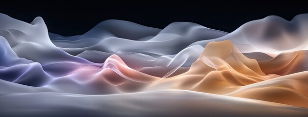 Wall Mural - abstract representation of a sound wave showcases colorful spectrum patterns in red and purple again