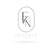 © Mendy - FN Monogram logo, Minimalist Typographic Line Monogram Logo, FN Wedding monogram logo