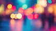 © PimPhoto - Colorful bokeh lights background. Blurred circle shapes. Multicolored blurry lights bokeh defocused abstract background for events.