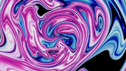 Poster - Abstract fluid art with swirling pink, blue, and white colors